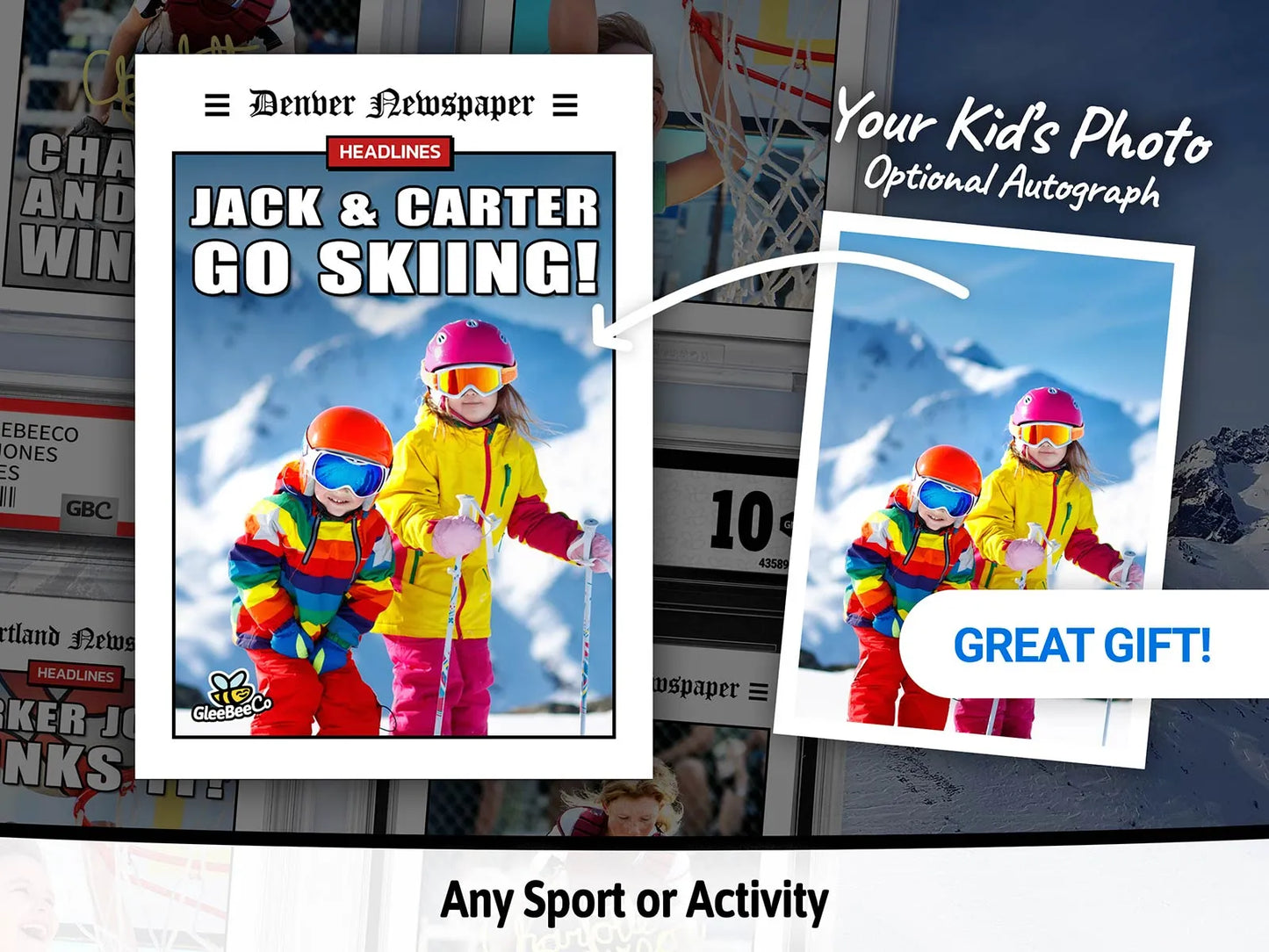 Headlines Custom Trading Card - News-themed Sports Card with Your Kid's Photo - Fun Novelty Gift for Teen, Dad, Grandparents