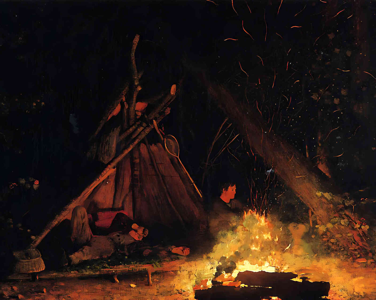Camp Fire Painting by Winslow Homer 8x10" Art Print High Quality