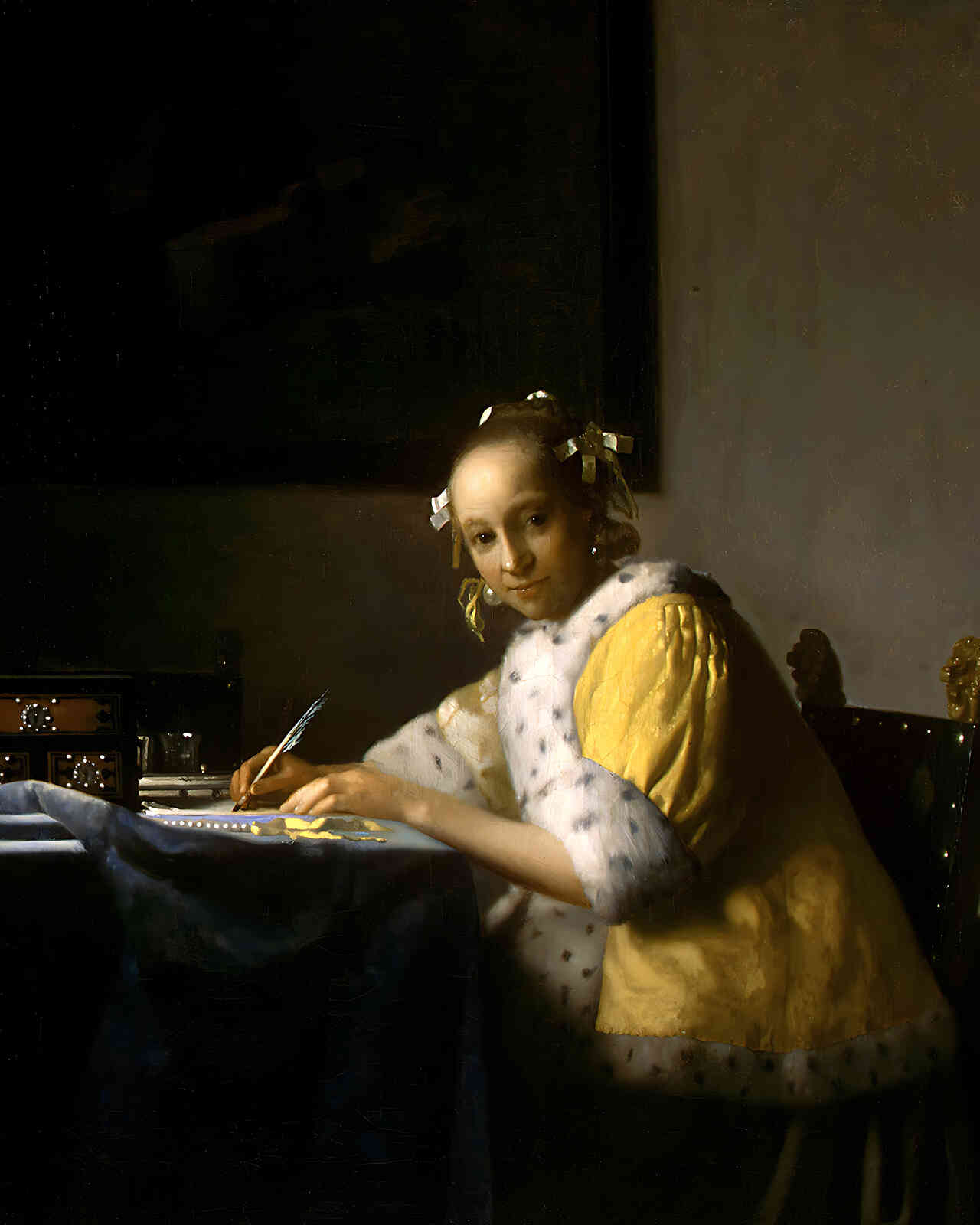 A Lady Writing Painting by Johannes Vermeer 8x10" Art Print - Acid Free