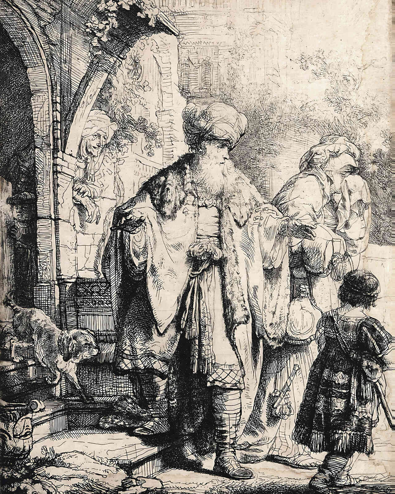 Abraham Dismissing Hagar Painting by Rembrandt 8x10" Art Print - Premium Quality