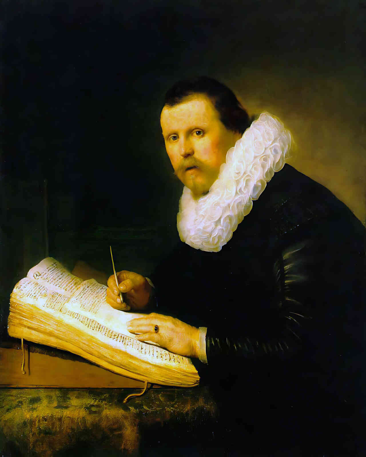 A Scholar Painting by Rembrandt 8x10" Art Print - Premium Quality