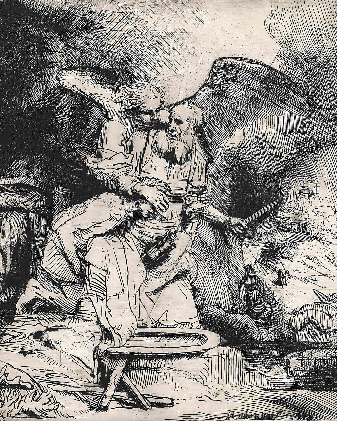 Abraham's Sacrifice Painting by Rembrandt 8x10" Art Print (Premium Print)