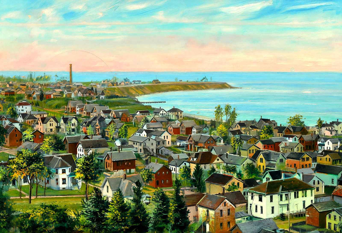North Point on Lake Michigan, Sheboygan, WI painting