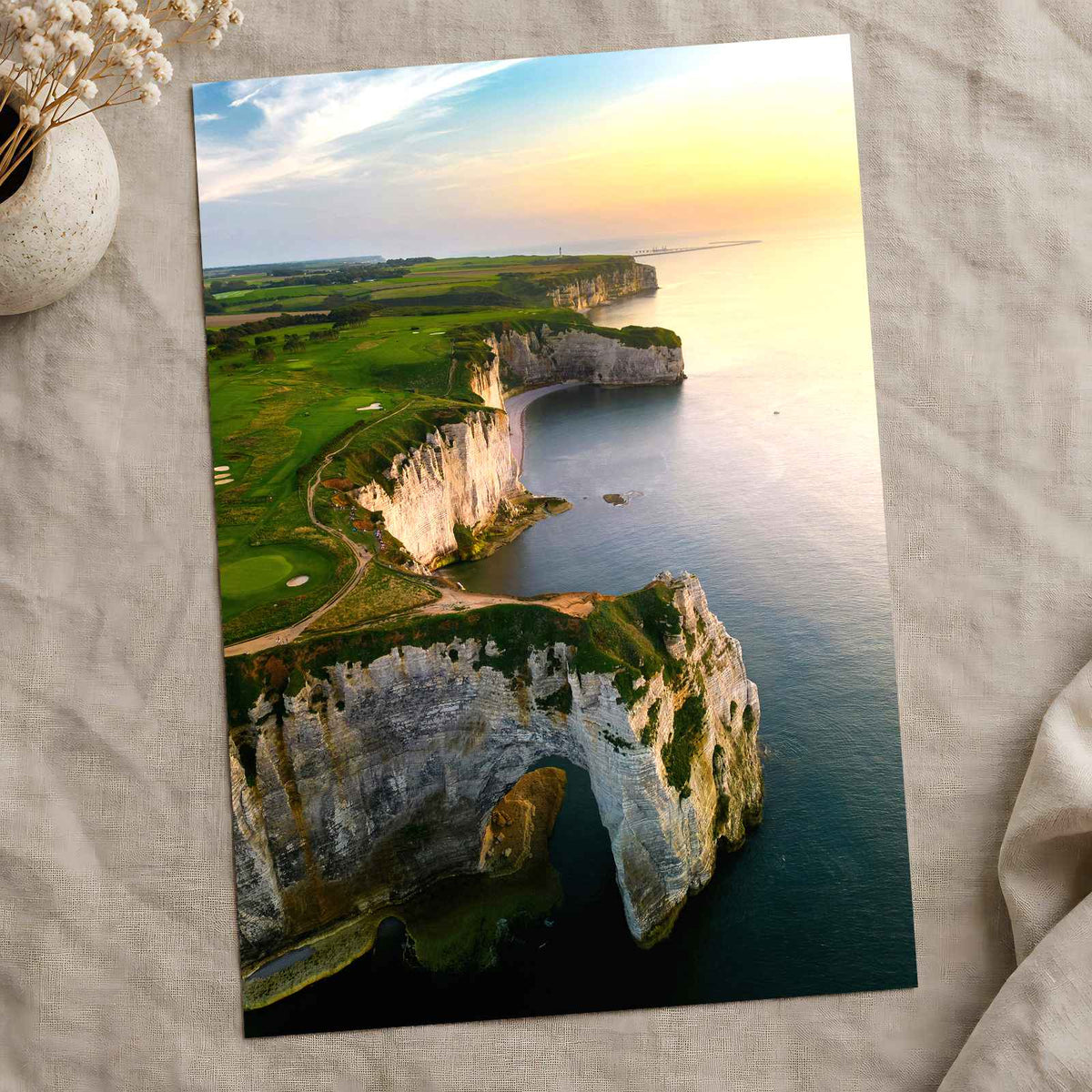 Golf Course Near the Ocean in Étretat, France by Mikita Chyrkun Photo Print Wall Decor
