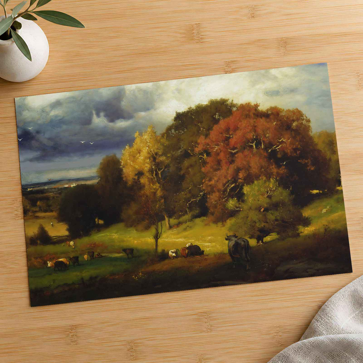 Autumn Oaks painting print by George Inness (1875)