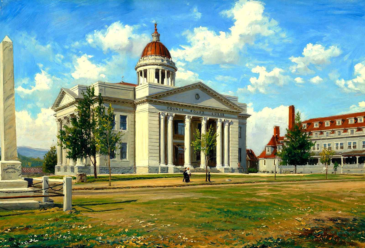 Court House, Hendersonville, NC in 1907 art print