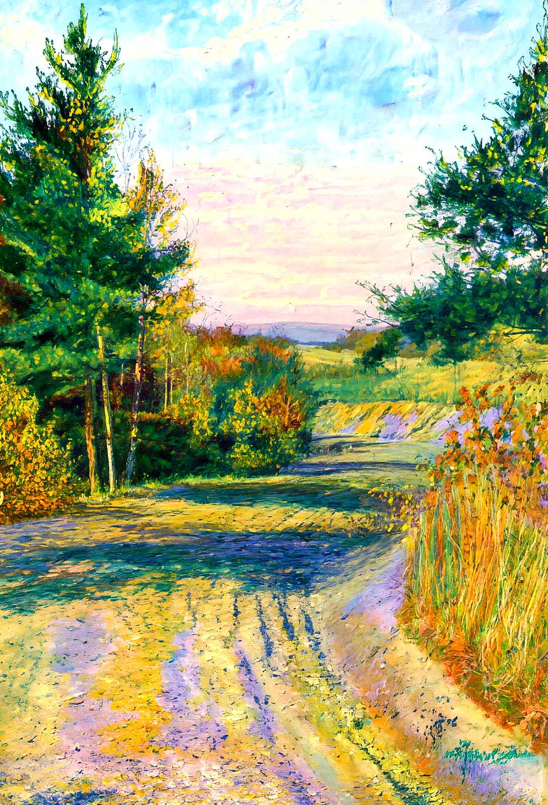 Billings Park Driveway, Superior, WI 1906 painting