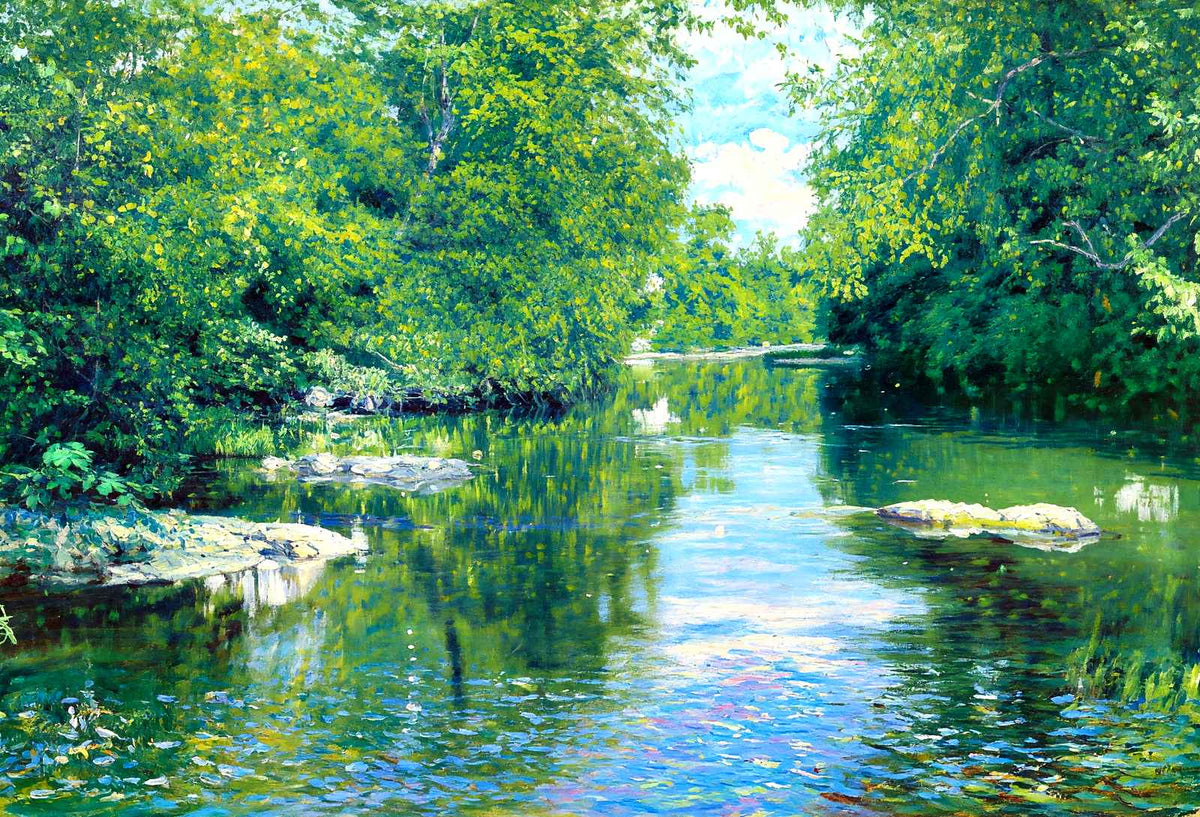Swannanoa River, Asheville, NC in 1907 art print