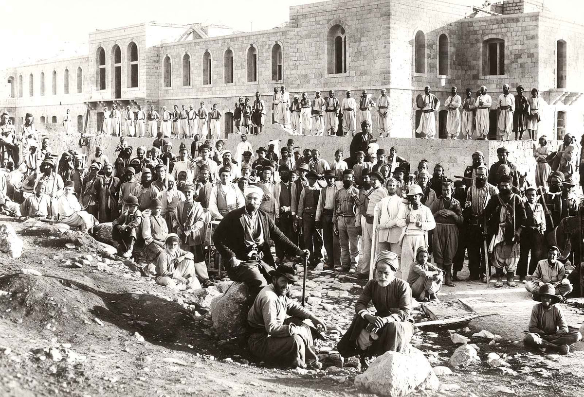 Shaare Zedek Hospital Construction, Jerusalem restored photo print