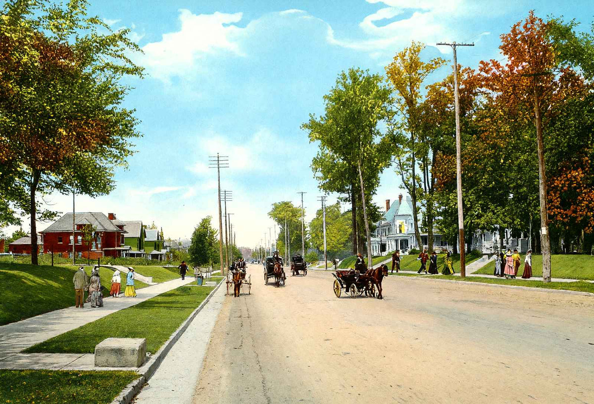 Union Avenue, Memphis, TN in 1905 vintage print