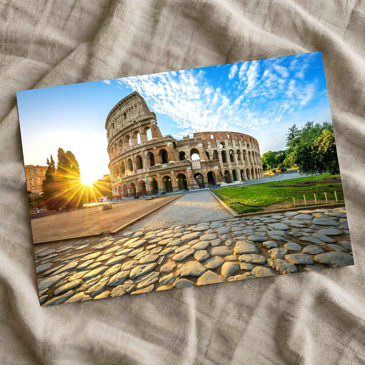 Colosseum in Rome with Morning Sun, Italy Photo Print Wall Decor