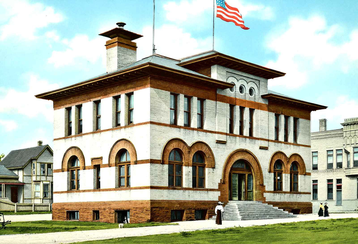 Post Office, Sheboygan, WI in 1907 vintage print