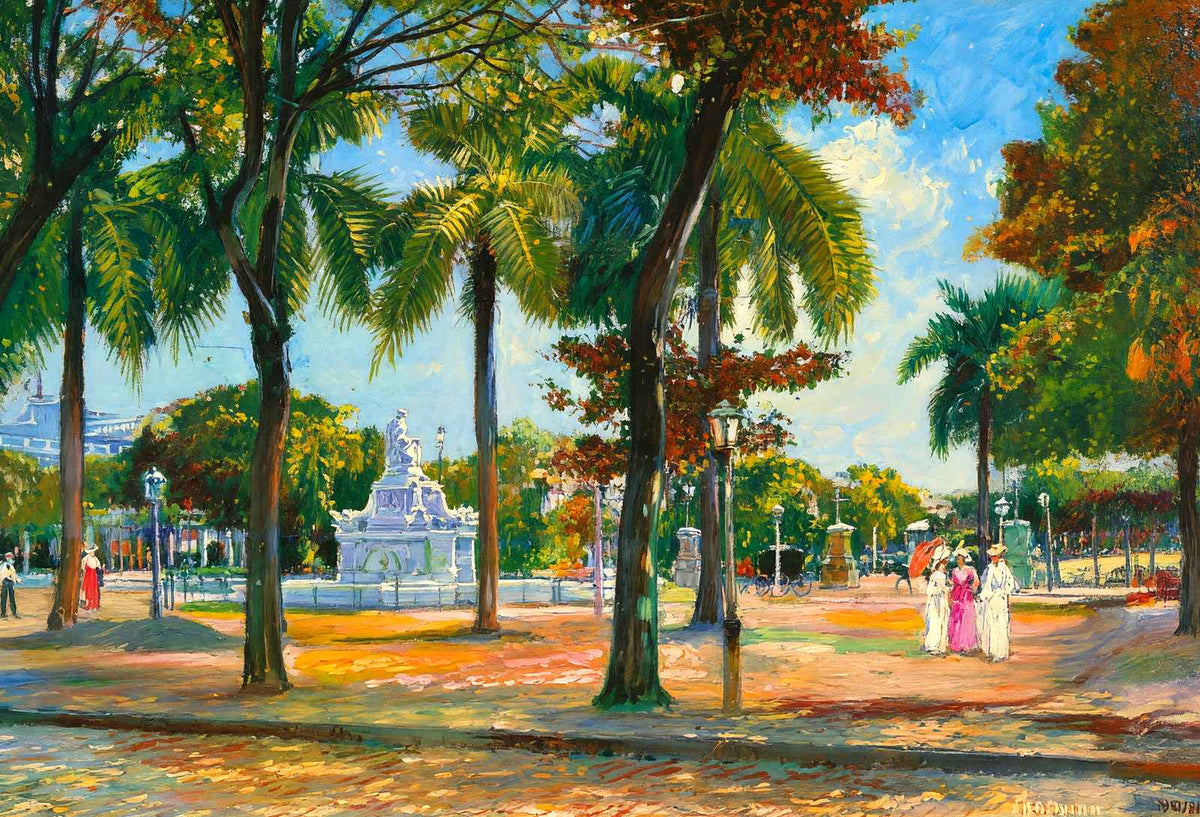 The Prado and Indian Statue Havana Cuba art print