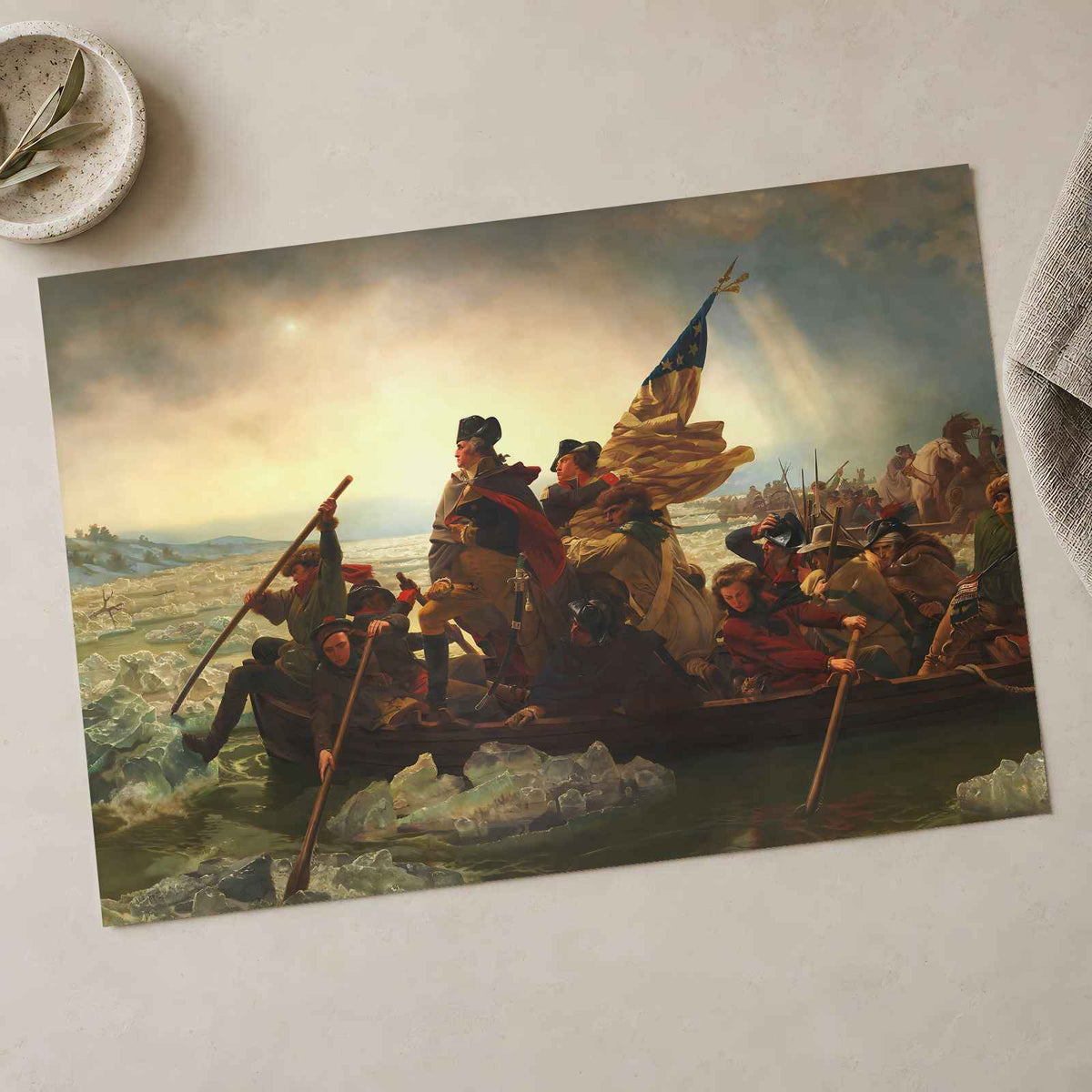 Washington Crossing the Delaware painting by Emanuel Leutze (1851)
