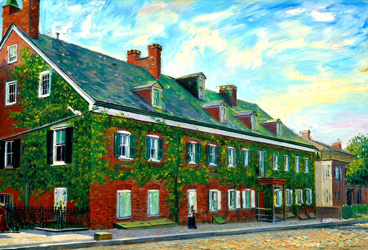Widows House, Bethlehem PA in 1912 art print