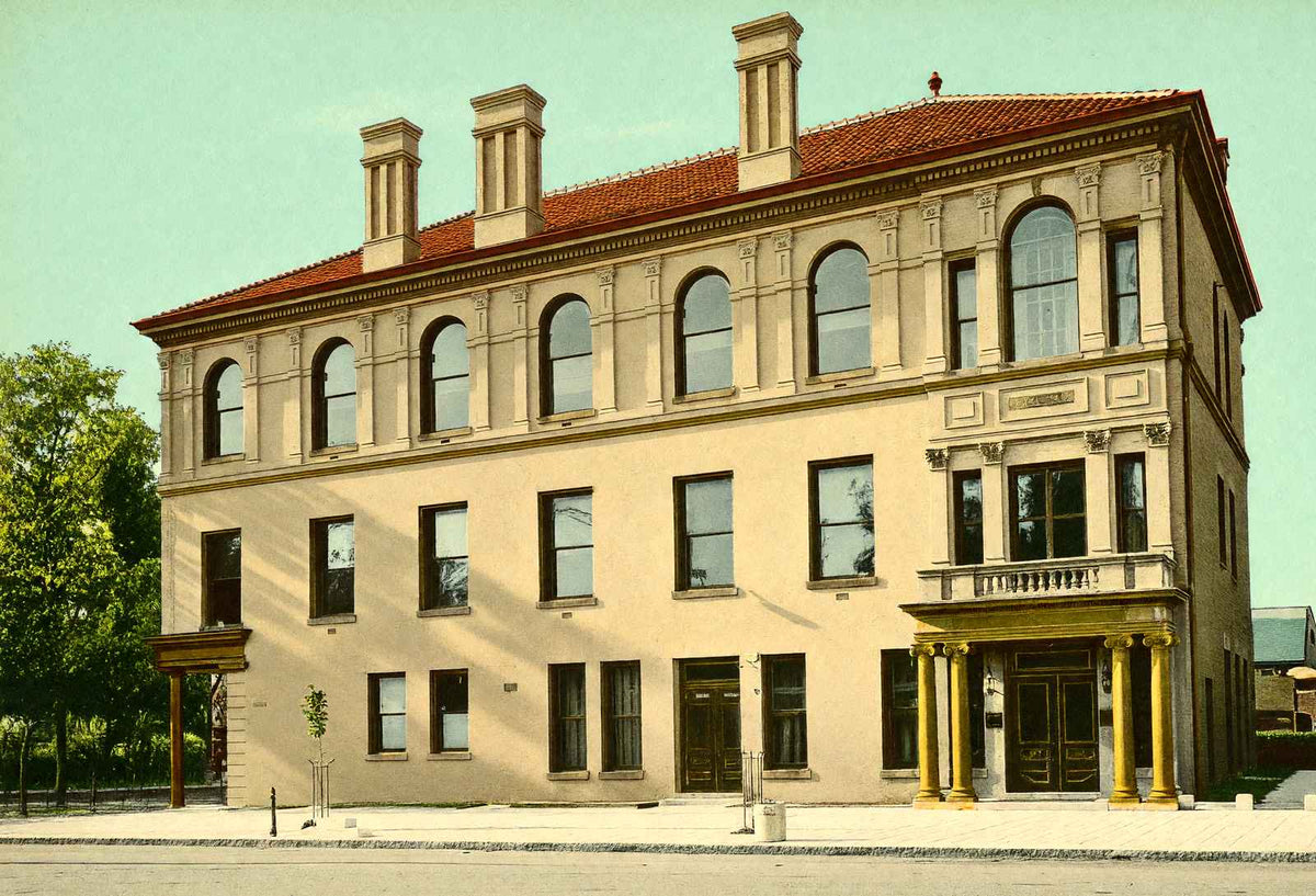 Olivia Raney Library, Raleigh, NC in 1906 vintage print