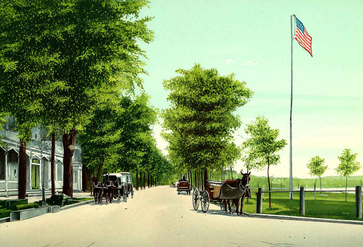 River Street, Wilkes-Barre, PA in 1907 vintage print