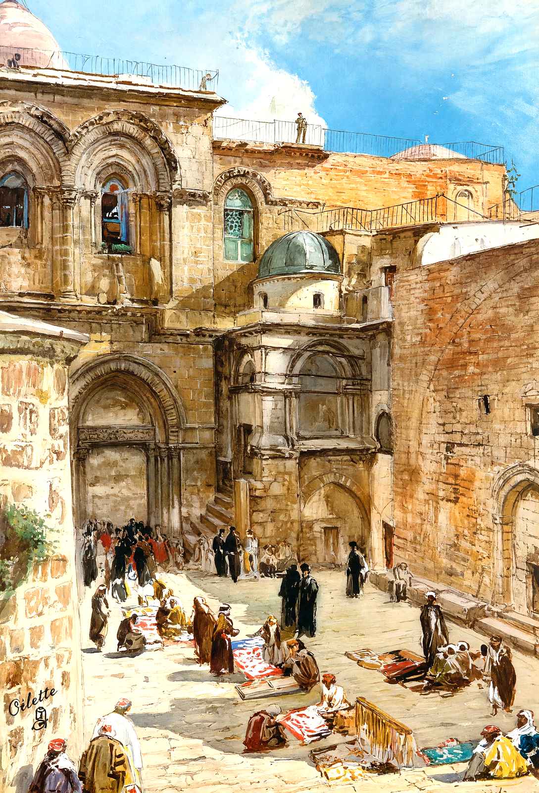 Forecourt of Holy Sepulchre, Jerusalem art print