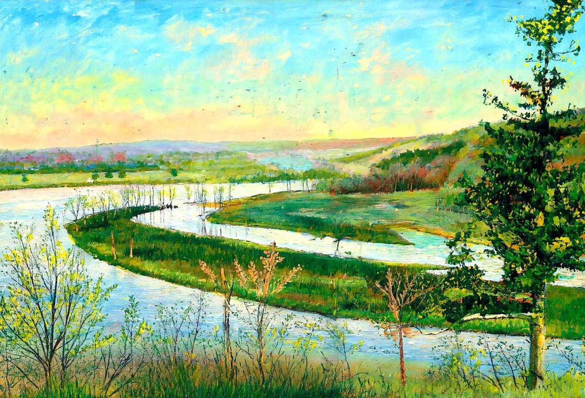 Rock River, Janesville, WI in 1907 art print