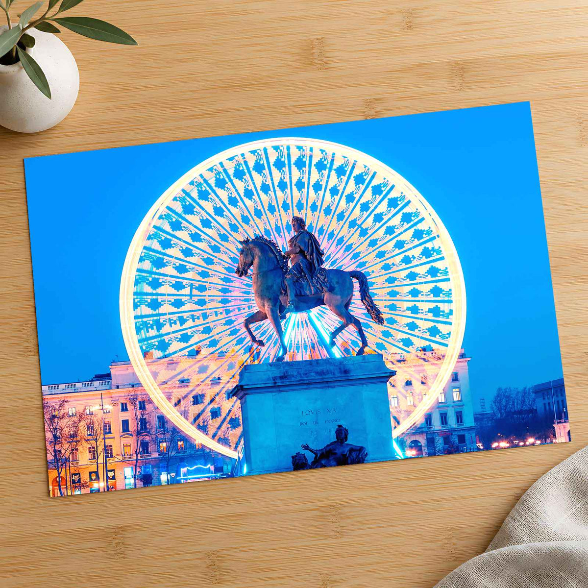 Statue of King Louis XIV in Lyon, France Art Print Wall Decor