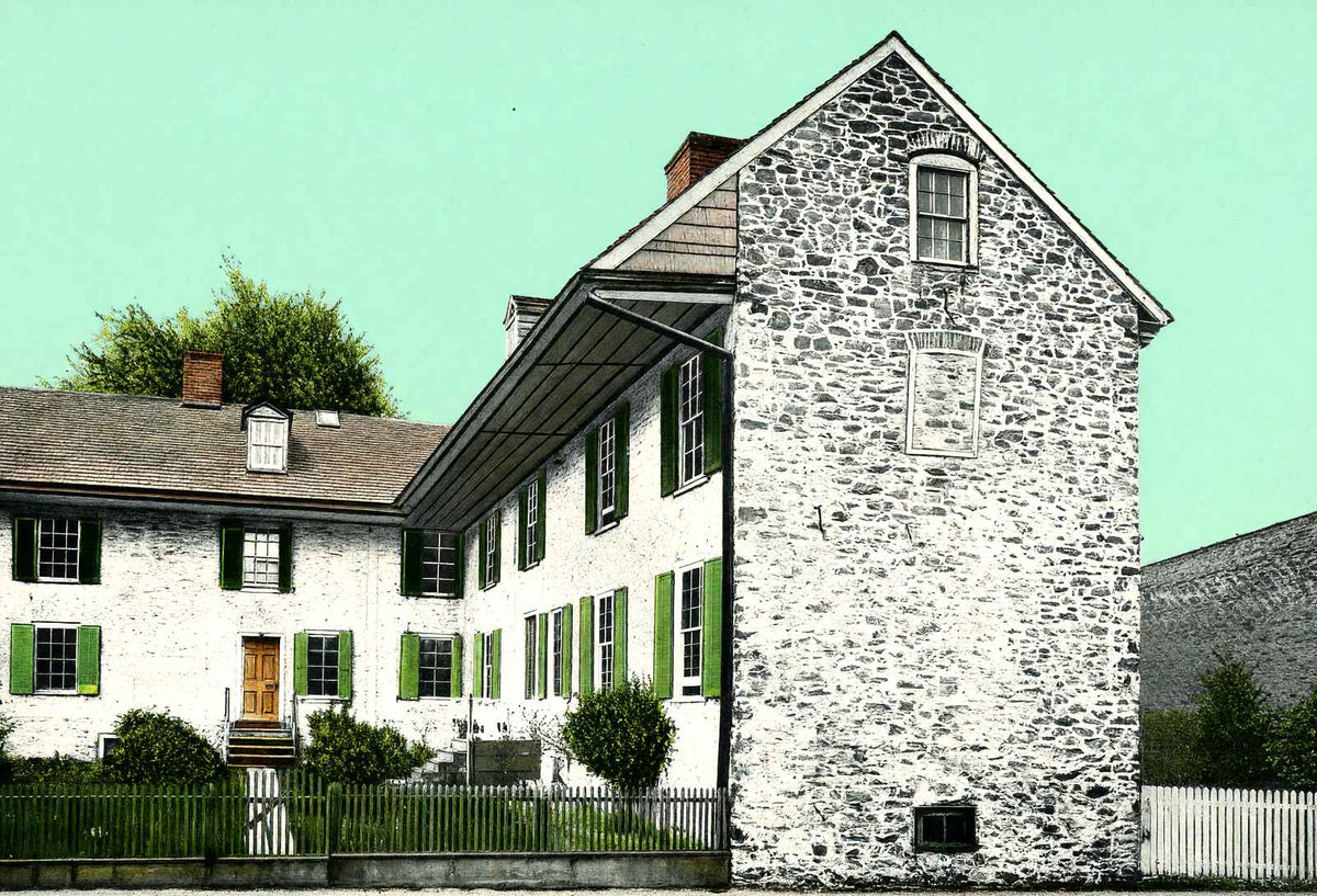 Old Revolutionary Barracks, Trenton, NJ vintage print
