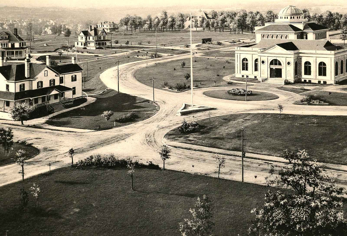 Trinity College Grounds, Durham, NC in 1907 vintage print