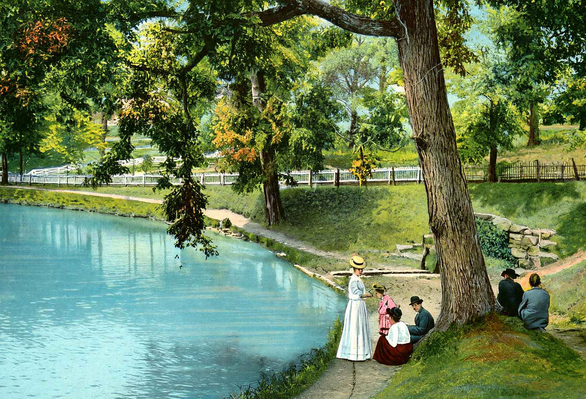 Fountain City Lake, Knoxville, TN in 1907 vintage print