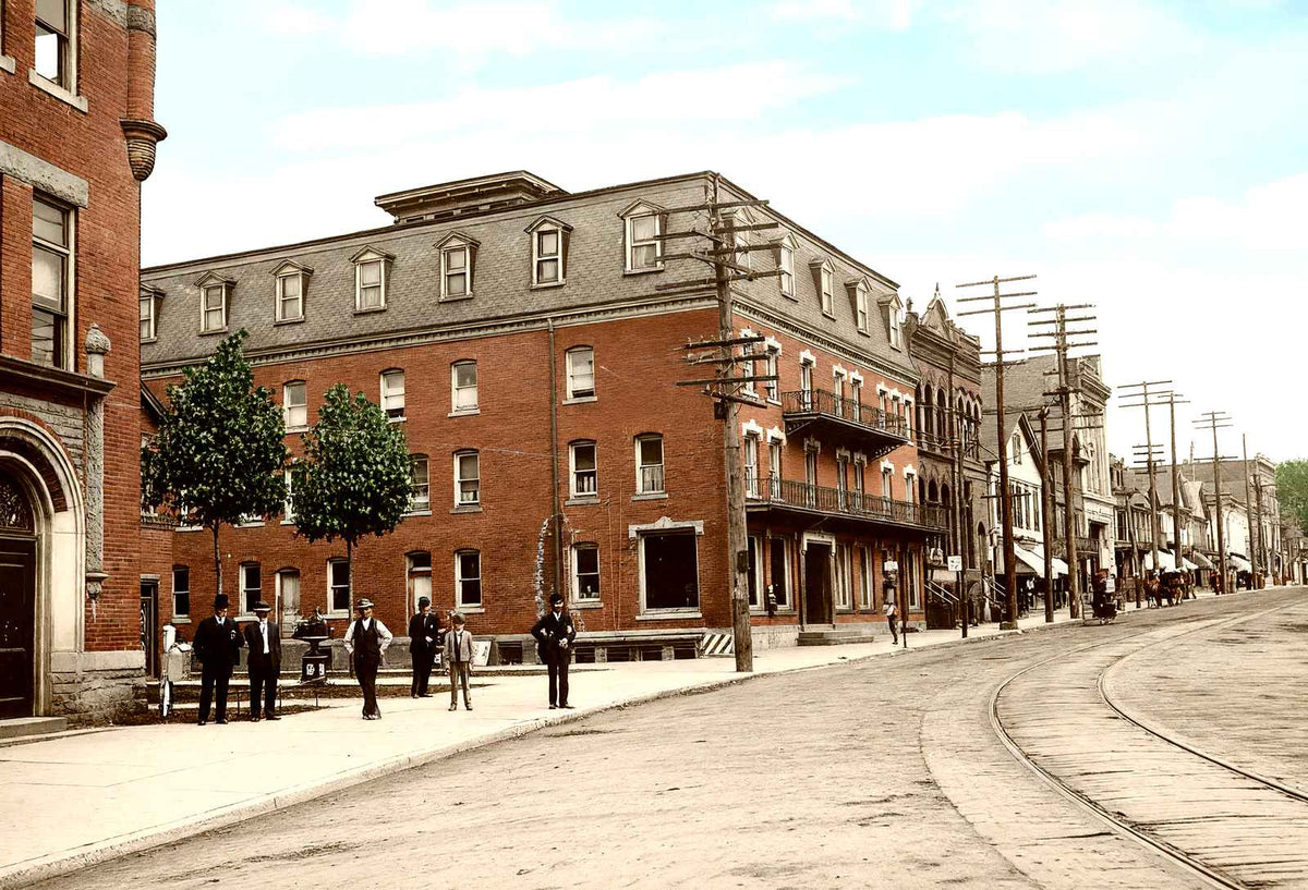 Main Street, Carbondale, PA in 1906 vintage print