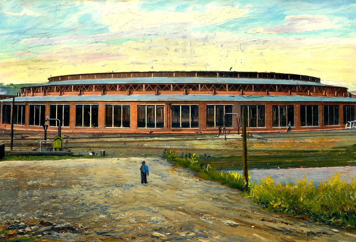 Penn RR Round House, Altoona, PA in 1906 art print