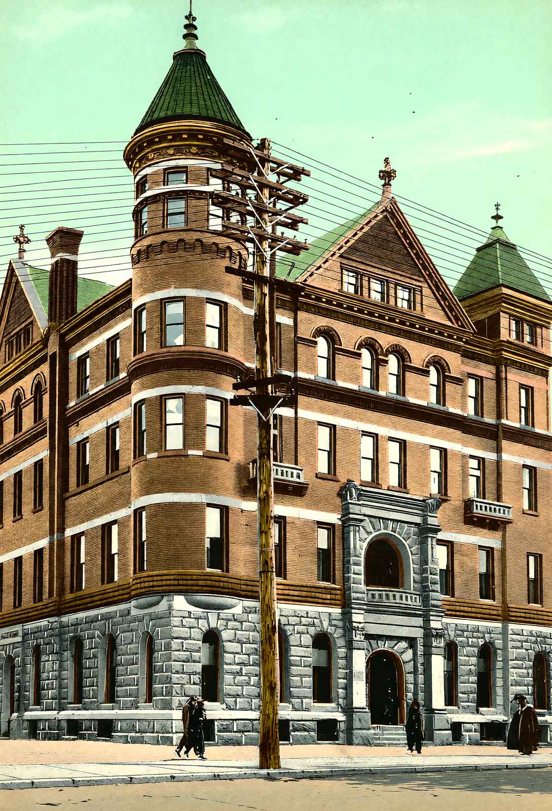 City Hall, Wilkes-Barre, PA in 1907 vintage print