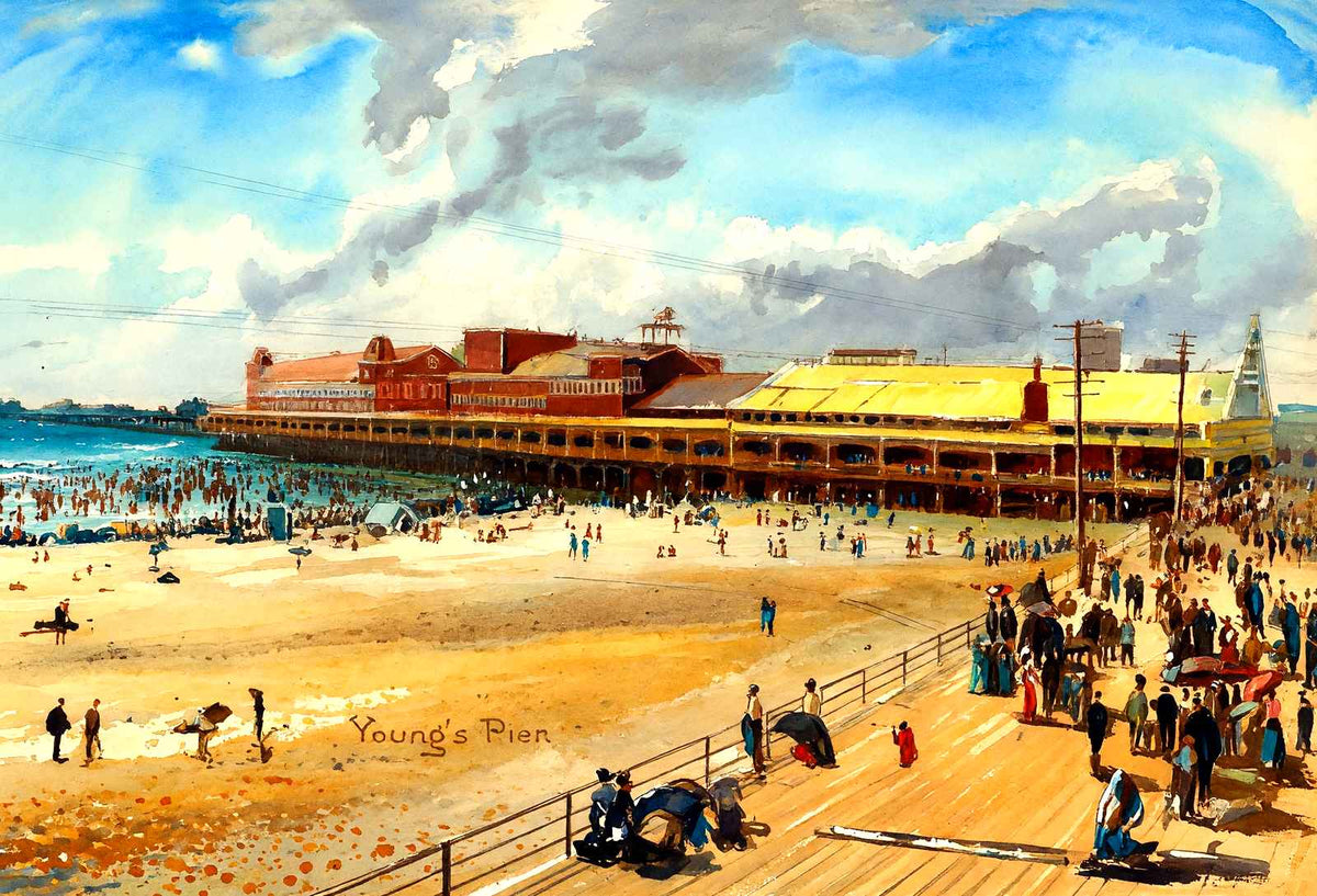 Young's Pier, Atlantic City, NJ in 1902 art print