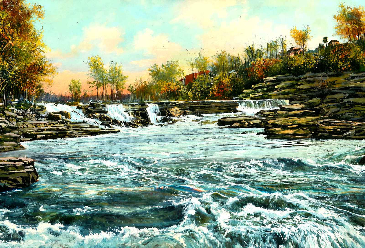 Caney Fork River, Rock Island, TN in 1908 art print