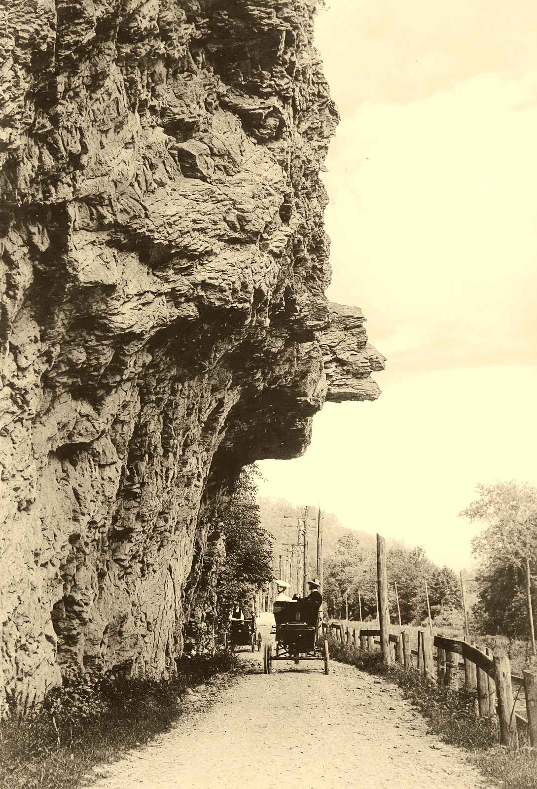 Profile Rock, Bloomsburg, PA in 1905 vintage photo print