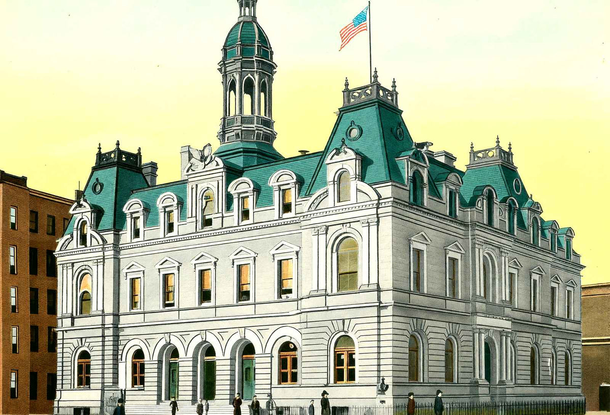 US Post Office, Scranton PA in 1907 vintage print