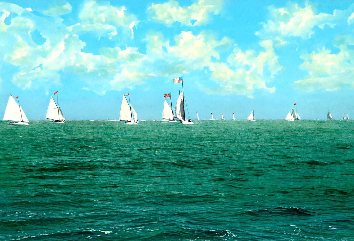 Yachting, Atlantic City, NJ in 1901 vintage print