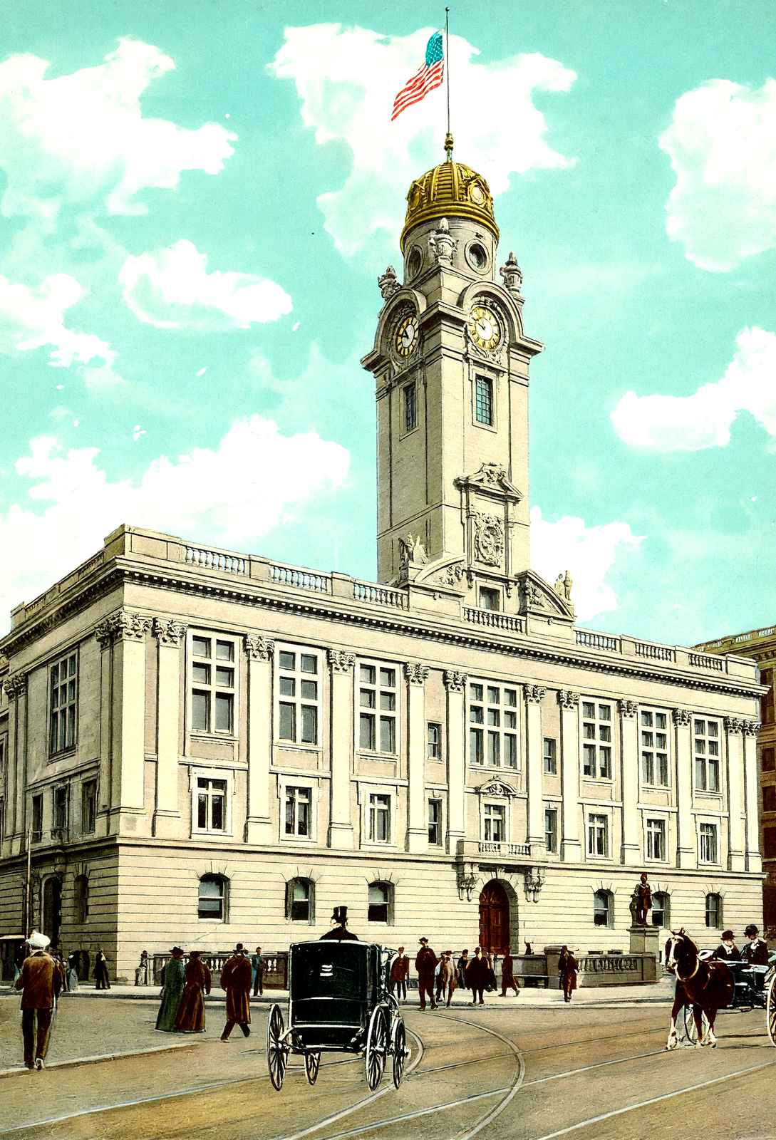 City Hall, Paterson, NJ in 1905 vintage print