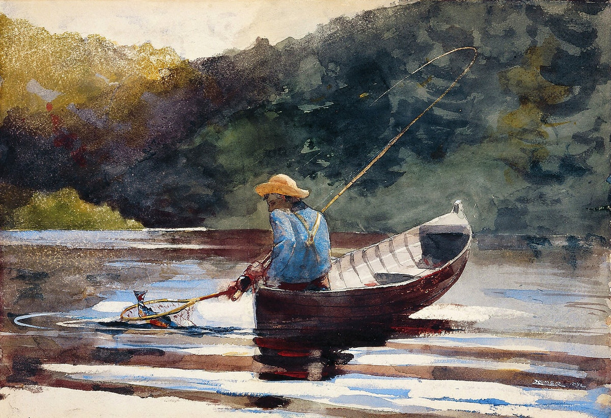 Boy Fishing art print by Winslow Homer (1892)