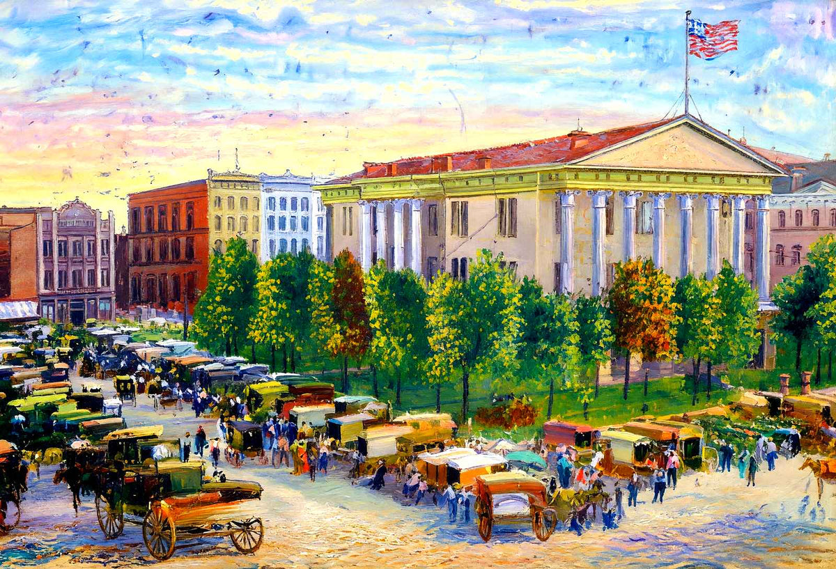 Market Day at Court Square, Nashville, TN art print