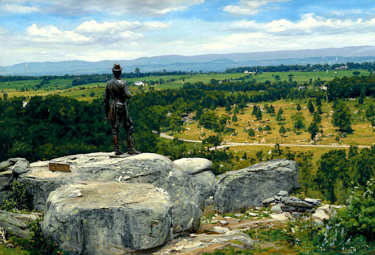 Genrtal Warren's Statue, Gettysburg PA 1904 art print