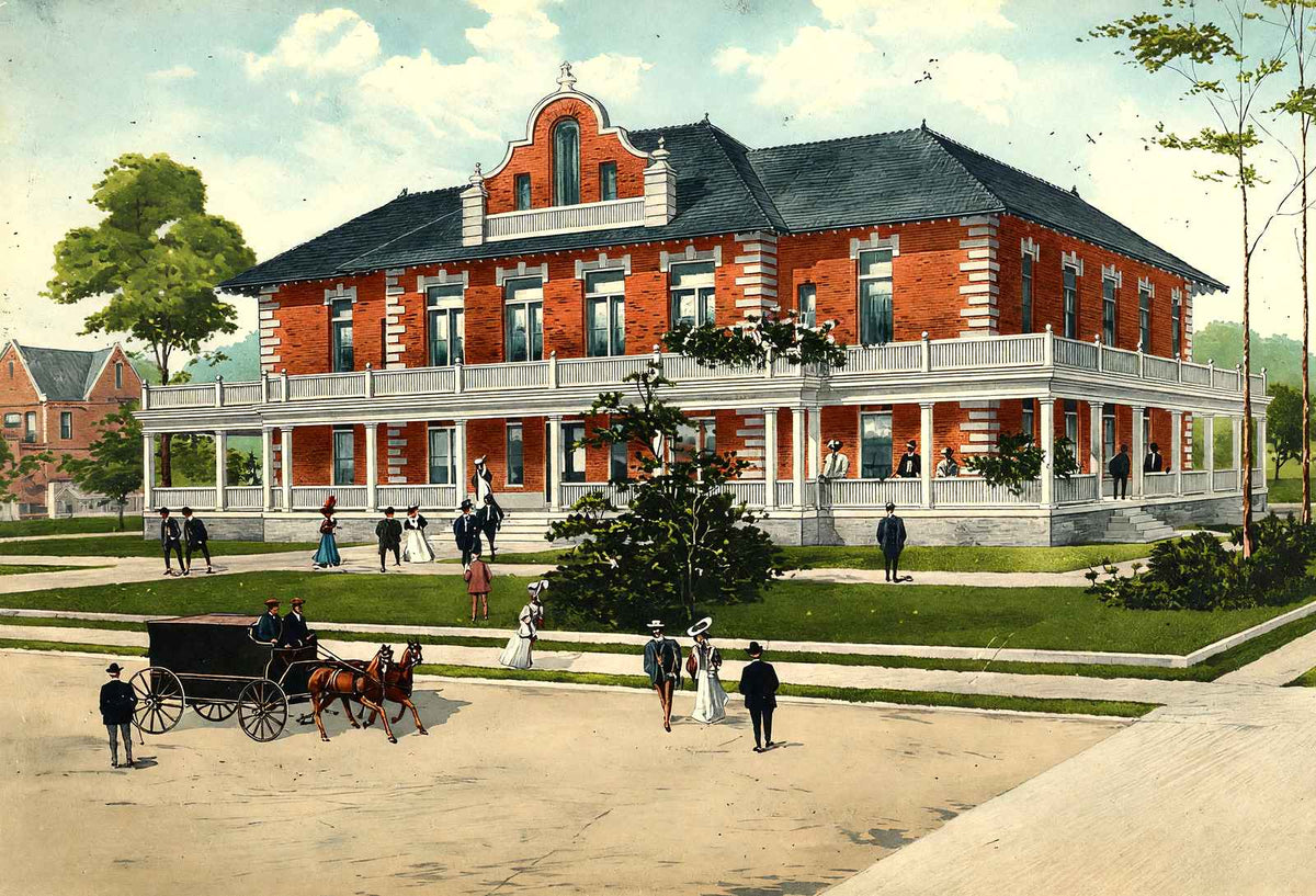 Snider Memorial Hospital, Salisbury, NC 1908 vintage print