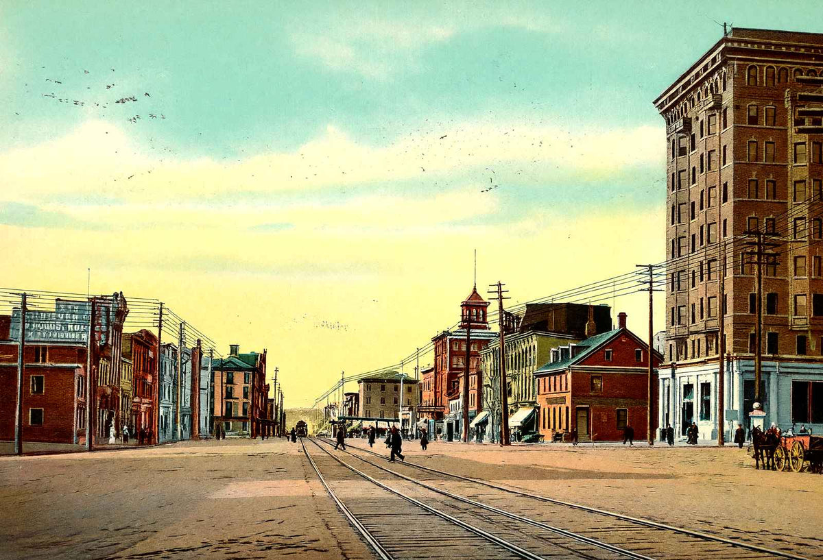 Penn Square, Reading PA in 1907 vintage print