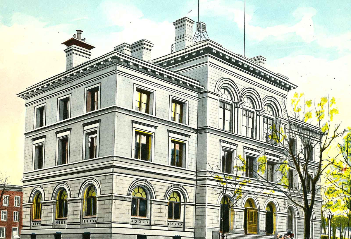 Post Office, Harrisburg PA in 1907 vintage print