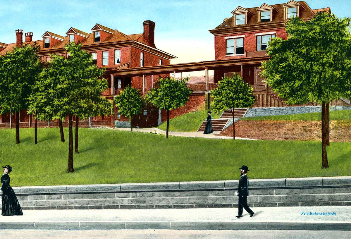 Hospital & Nurses Home, Altoona, PA in 1906 vintage print