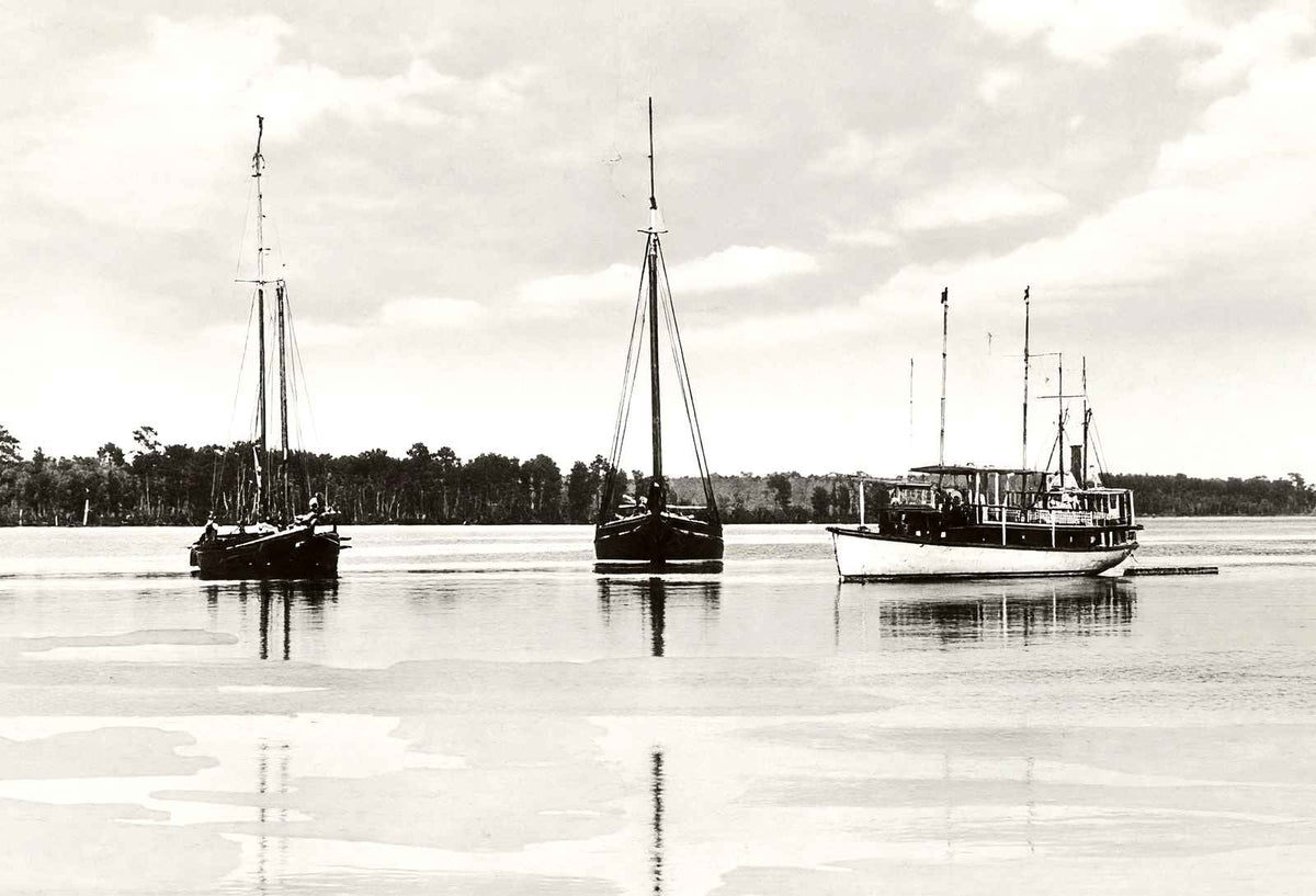 Pasquotank River at Elizabeth City NC in 1907 vintage photo print