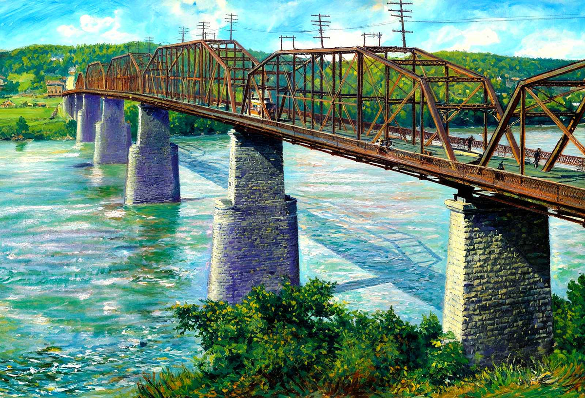 Tennessee River Bridge, Chattanooga, TN 1905 art print