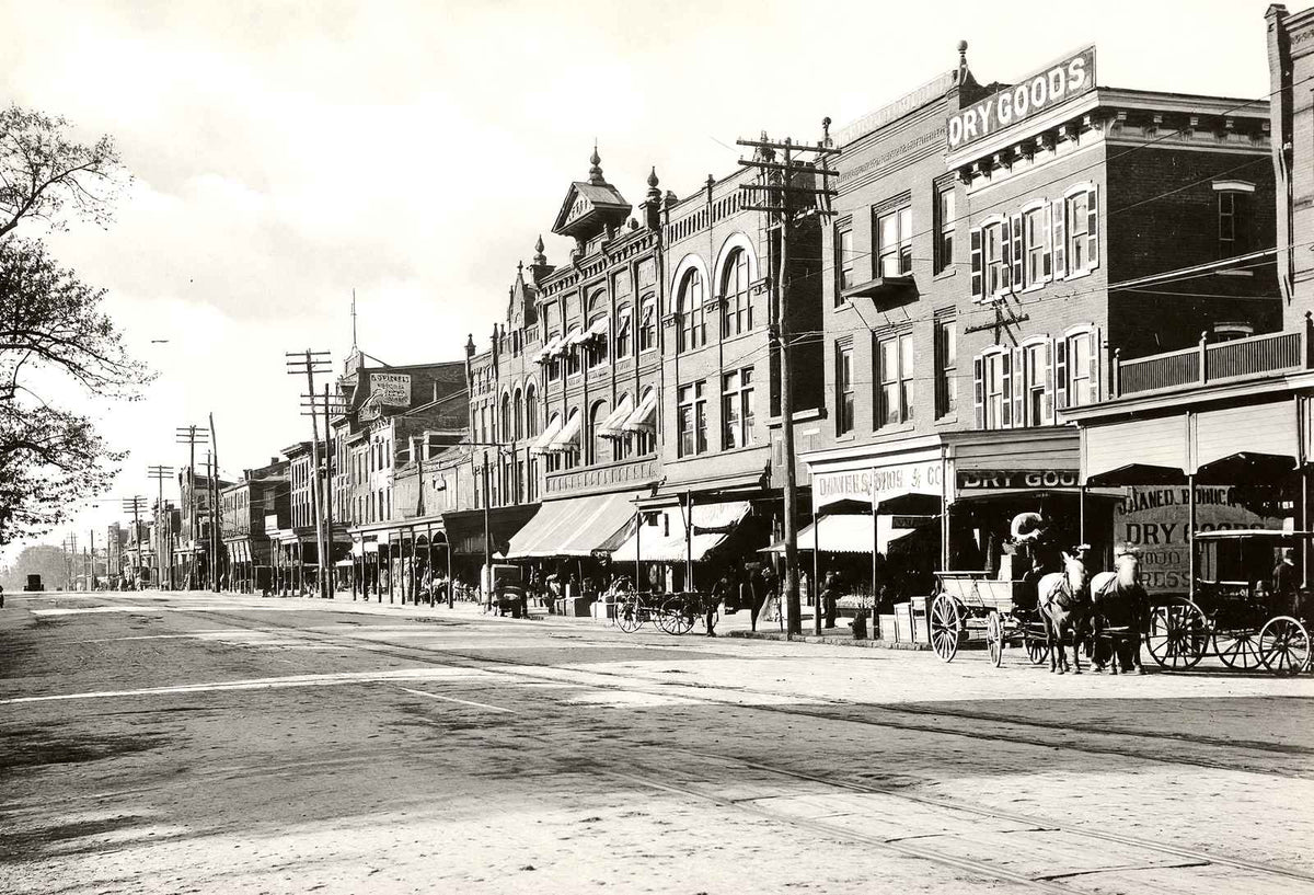 Business Section, High St, Pottstown, PA 1904 restored photo print