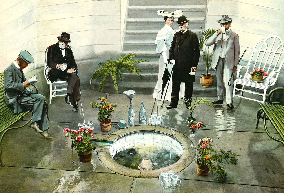 Clysmic Spring, Waukesha, WI in 1906 vintage print