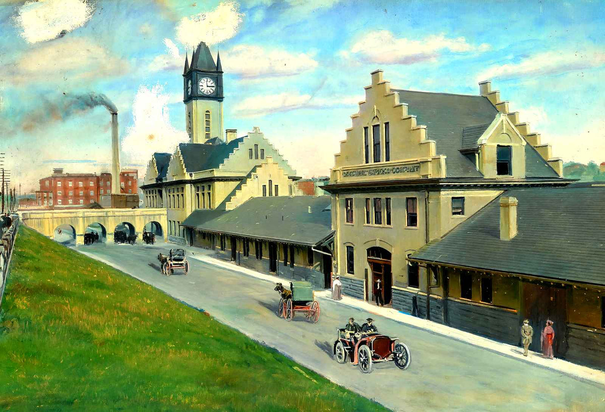 Southern Railway Depot, Knoxville, TN in 1908 art print