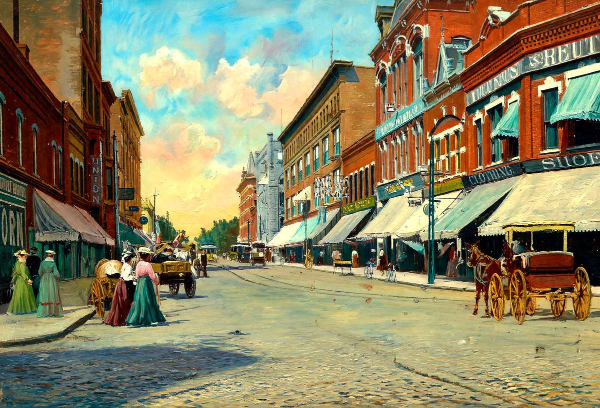 Fourth St from Pearl St, LA Crosse, WI (1906) art print