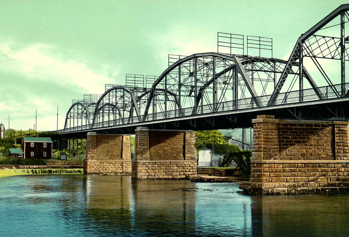New Lehigh Bridge, Allentown PA in 1907 vintage print
